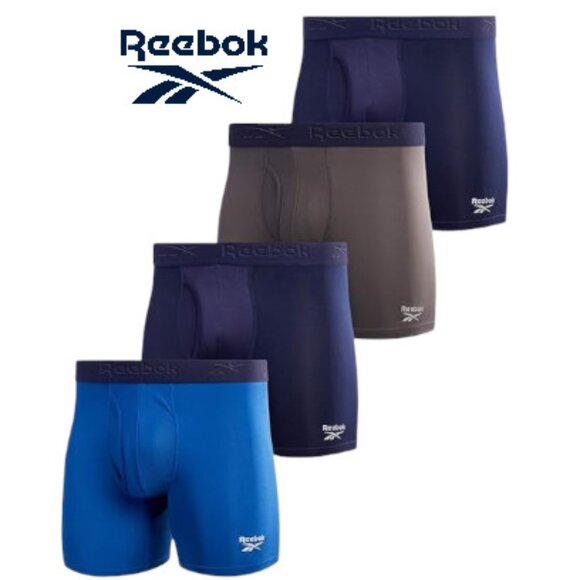 Reebok 4 Pack Stretch Performance Functional Fly Pouch Boxer Briefs Underwear - Picture 1 of 6